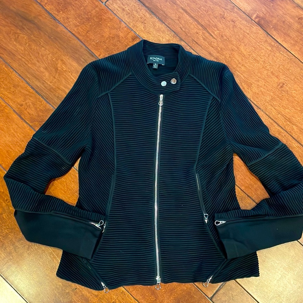 Rondina Black Knit Moto Jacket